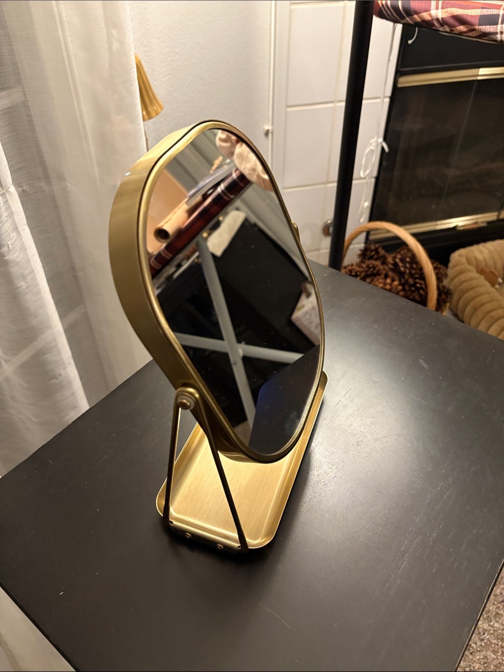 Hearth & Hand Brushed Gold Oval Vanity Mirror